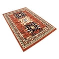 thumbnail image 2 of Unique Loom Taftan Collection Geometric Tribal Area Rug, 4 x 6 Feet, Terracotta/Ivory, 2 of 5