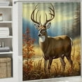 thumbnail image 6 of Chilfamy Deer Grass Flowers Shower Curtain with Hooks, Cloth Fabric Bathroom Decor Set 100% Polyester Fiber Home Bathtubs Decoration 69x72, 6 of 7
