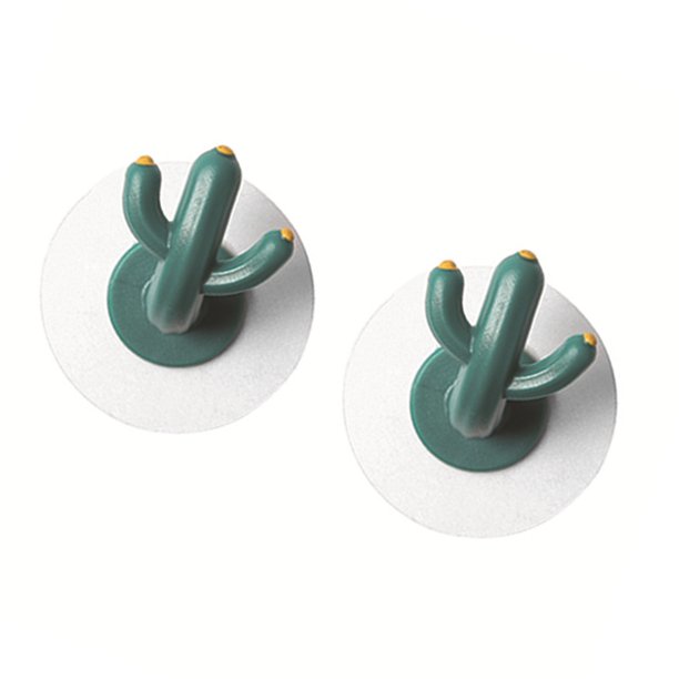 Cactus Wall Hook, Decorativo Lindo 2 piezas fácil instalación de ropa montada en la pared gancho de ropa múltiple para puerta