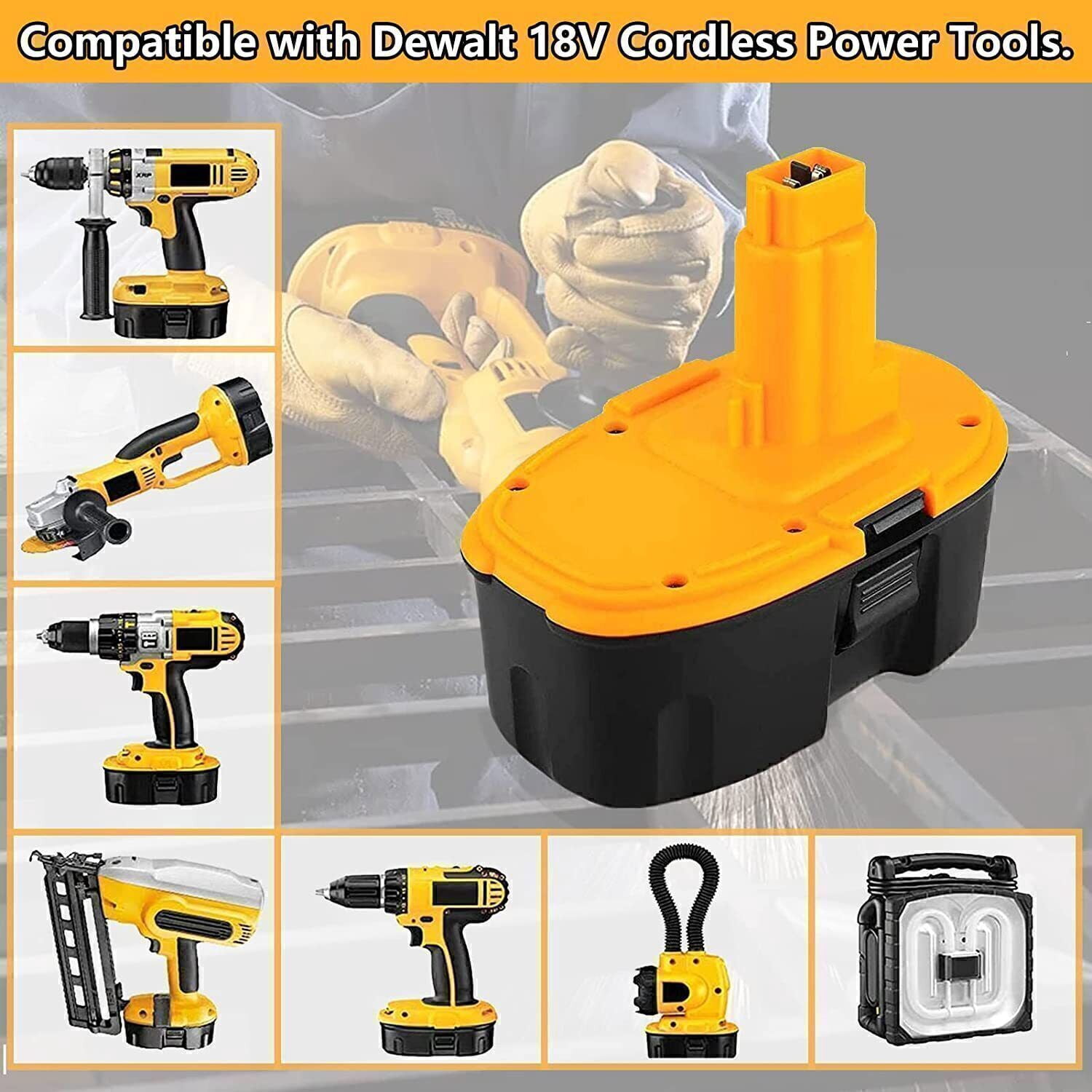 2Packs 18V 4500mAh High Capacity Replacement Battery Compatible with Dewalt 18V Battery DC9096 DC9098 DC9099 Cordless Drill
