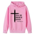 thumbnail image 4 of Byoo Big Boys Basic Hoodie Bible Verse Print Long Sleeve Pullover Hoodie Comfortable Soft Casual Tops, Pink, 4 of 5