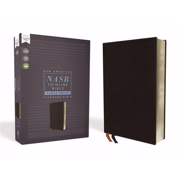 Zondervan 166366 NASB Thinline Bible - Grand Imprimé - Imprimé Confort&44; Cuir Noir - Jan 2020