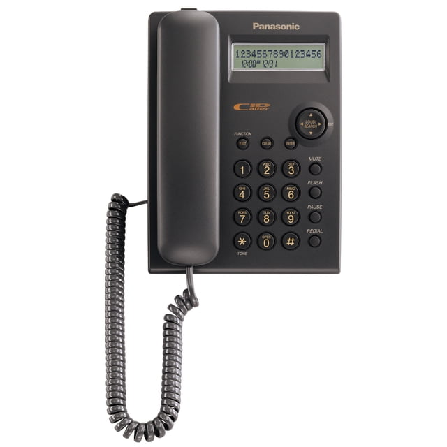 Teléfono funcional Panasonic Consumer con identificador de llamadas negro