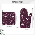 thumbnail image 3 of Honeii Space Dinosaur patten Oven Mitts and Pot Holders Sets, Baker Oven Mitts, Mittens for Kitchen Decor, Baking Lover over Gloves Gifts, 3 of 7