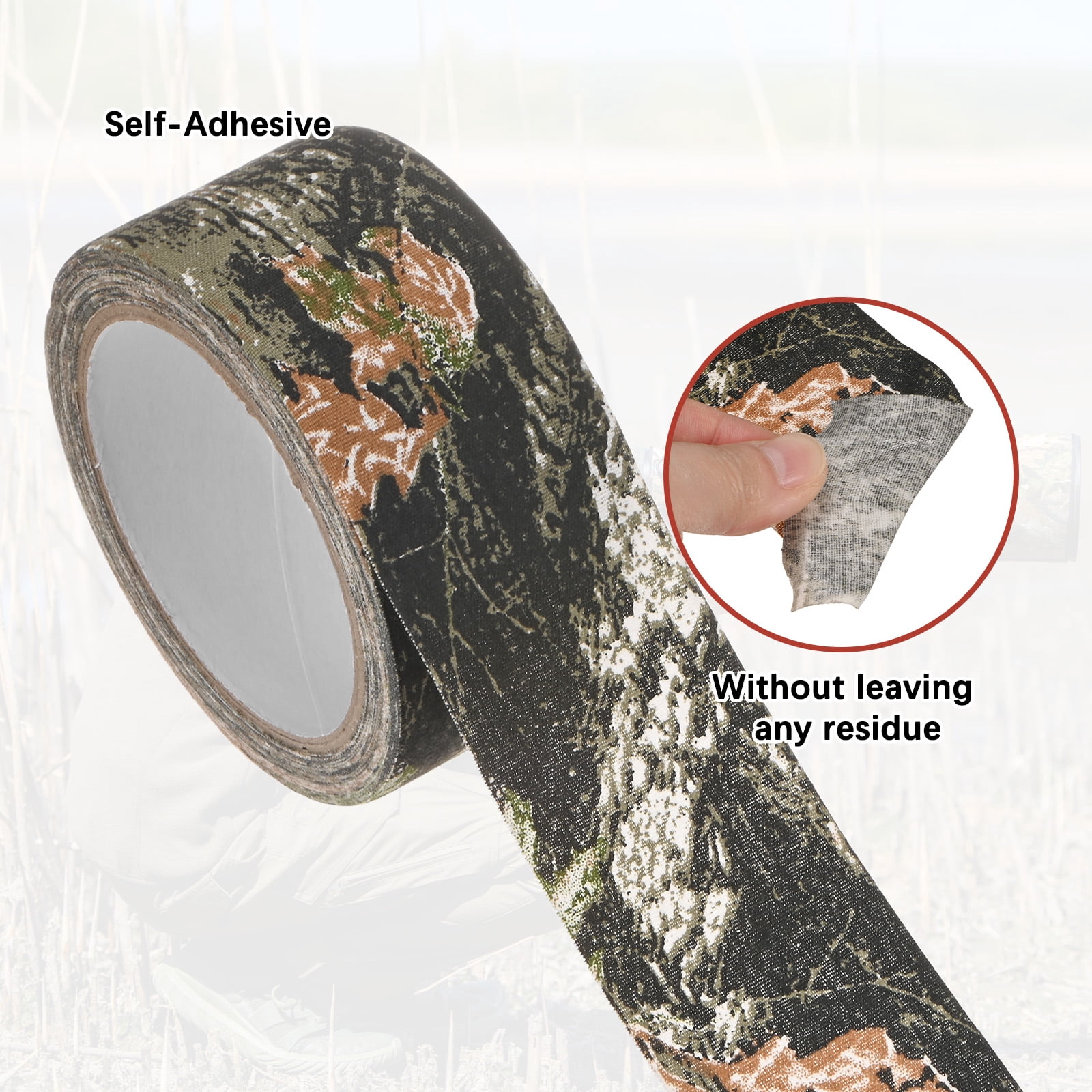 Uxcell 2.0IN x 10.94Yards Camouflage Tape [2PCS] - Self Adhesive Camo Tape for Outdoor Camping & Hunting - [Maple]