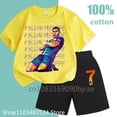 thumbnail image 4 of 2024 Tendencia de verano caliente Camiseta con estampado de letras Messi para niños Conjuntos de algodón 100 % Moda para niños Conjuntos de manga corta con cuello redondo para niñas Ropa, 4 of 5