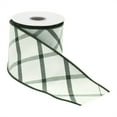 thumbnail image 2 of Melrose 95764DS 4 in. x 5 yards Wired Polyester, White & Green, 2 of 2
