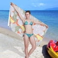 thumbnail image 7 of DreamtimesPurple Flowers Microfiber Quick Drying Beach Towel with a Carrying Bag Absorbent and Sand Free Towel for Kids Teens Adults Travel Gym Camping Pool Yoga Outdoor and Picnic, 7 of 7