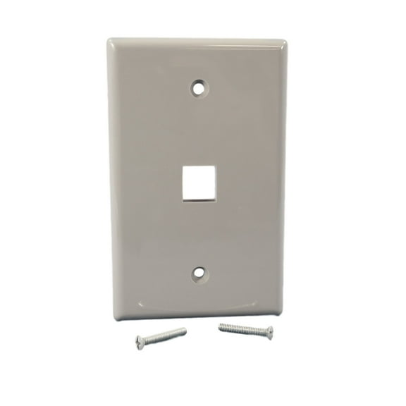 Cooper 5510GY-MSP Gray Mid-Size Flush 110 Style One Port Thermoplastic Wallplate