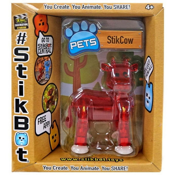 Stikbot Pets Series 2 StikCow Figure (Red)