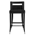 thumbnail image 3 of Pemberly Row Transitional 26" Velvet Counter Stool in Black Finish, 3 of 6