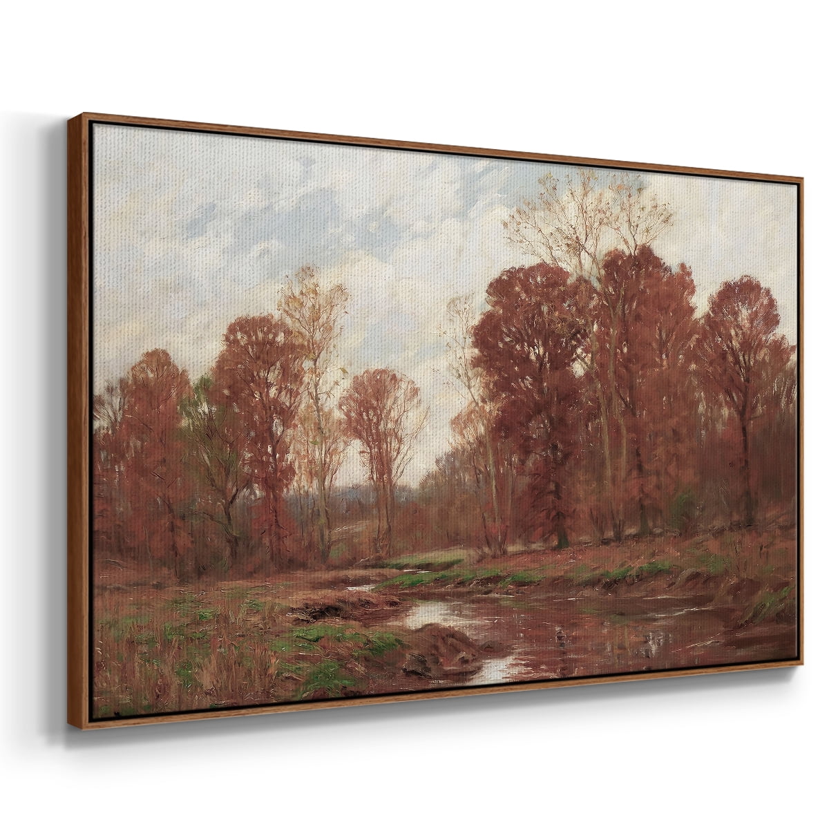Vintage Landscape-CCCXXXIV By Wexford Home Framed in Walnut Wood Gallery Wrapped Canvas 25 in. x 37 in.