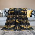 thumbnail image 2 of Orinice Gothic Moth &amp; Moon Throw Blanket, Soft,Lightweight Enchanting Nocturnal Insect Mystical Blankets - Gifts for Kids Girls,for Couch Office Travel,Home Living Room Decor 50x60in, 2 of 6