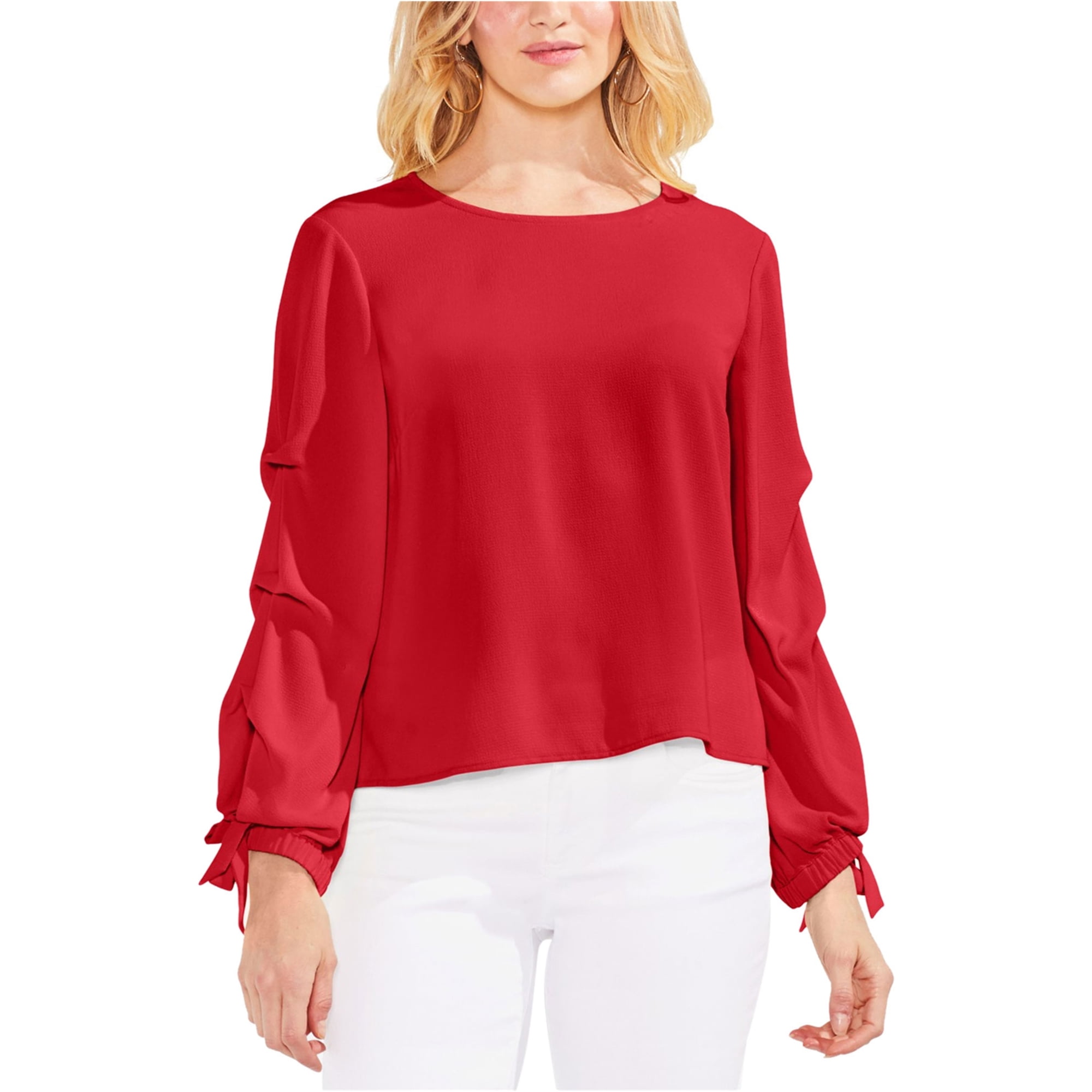 Vince Camuto Specialty Size Womens Petite Long Sleeve Flare Cuff Country Floral Blouse Vince Camuto Specialty Size Womens Petite Long Sleeve Flare Cuff Country Floral Blouse
