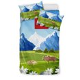 thumbnail image 1 of Suiza Juego de Cama Paisaje de los Alpes Suizos Arte Vintage Rlt13, 1 of 6