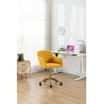 thumbnail image 2 of Fabric Vanity Chair Modern Accent Chair,Home Office Chair Height Adjustable 360 Revolving Chair for Living Room Bedroom,Upholstered Leisure Office Chair with Gold Metal Base,Yellow, 2 of 7