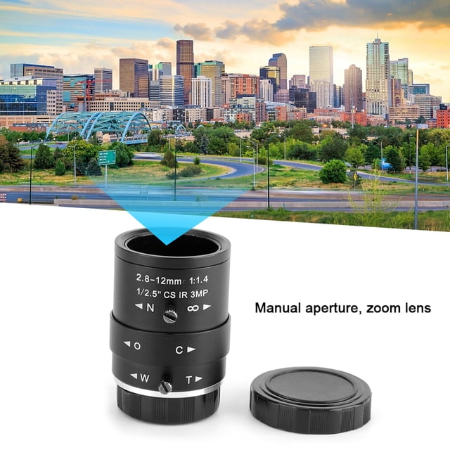 Lente Varifocal De Iris Manual, Lente De Cámara CCTV HD 1080P Montaje CS Para Cámara De Vigilancia De Seguridad Para Cámara CCTV