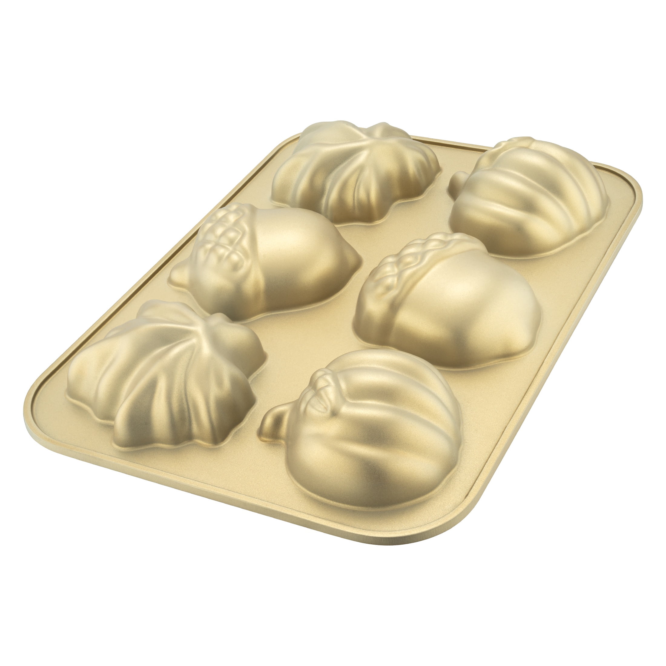 Better Homes & Gardens 12 in x 8 in Nonstick Cast Aluminum Fall Cakelet Pan with 6 Fall-Shaped Molds