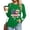#180-Green, variant on Craaazy Women's Casual St. Patrick's Day Long Sleeve Crewneck Loose Green Theme T-Shirts Gifts