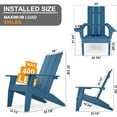thumbnail image 2 of WINSOON Cup-Holder Adirondack Chair and Table Set 3 PCS Outdoor Patio Chairs, Navy Blue, 2 of 7