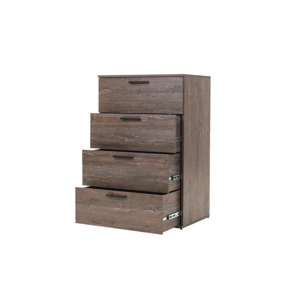 Klair Living Oliver Farmhouse Wood Chest with Four Drawers in Rustic Gray
