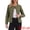 Army Green, variant on DARING DIVA Women's Peplum Hem Button Down Collarless Jean Jacket XS Light Blue