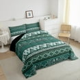 thumbnail image 2 of jejeloiu Rustic Western Aztec Bedding Comforter Set,Retro Bohemian Geometric Twin Comforter Sets,Green Vintage Triangle Rhombus Bedding Set For Men Women,Home Decor Reversible,2 Pieces, 2 of 7