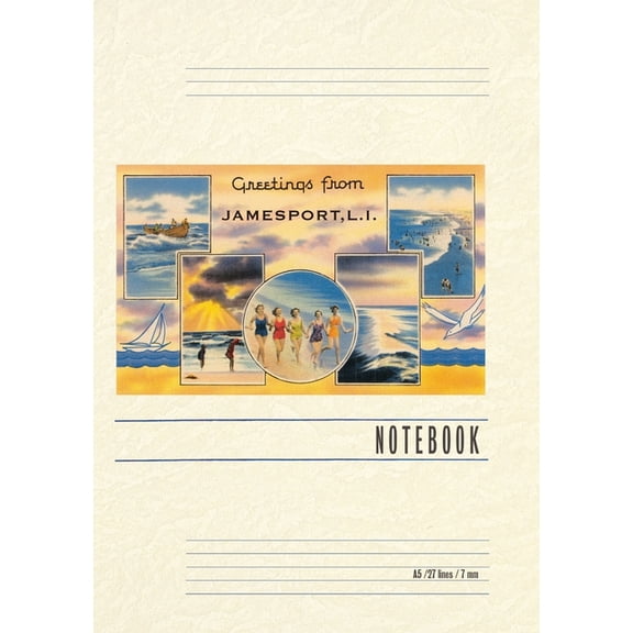 Vintage Lined Notebook Greetings from Jamesport, Long Island, New York, (Paperback)