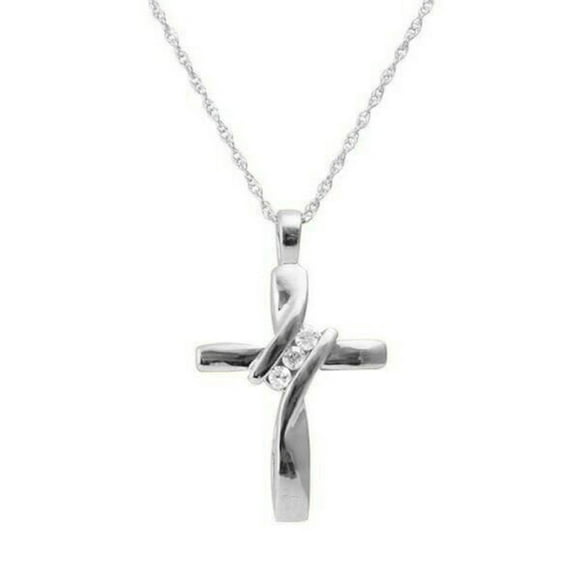 925 Silver Plated Cross Crystal Necklace Silver Pendant Fashion Necklace Silver Plated Women Fashion Gift
