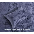 thumbnail image 4 of Chezmoi Collection Lux 3-Piece Purple Velvet Comforter Set King Size, All Season Lush Plush Velvet Bedding Set with Soft Washed Microfiber Reverse, 4 of 9