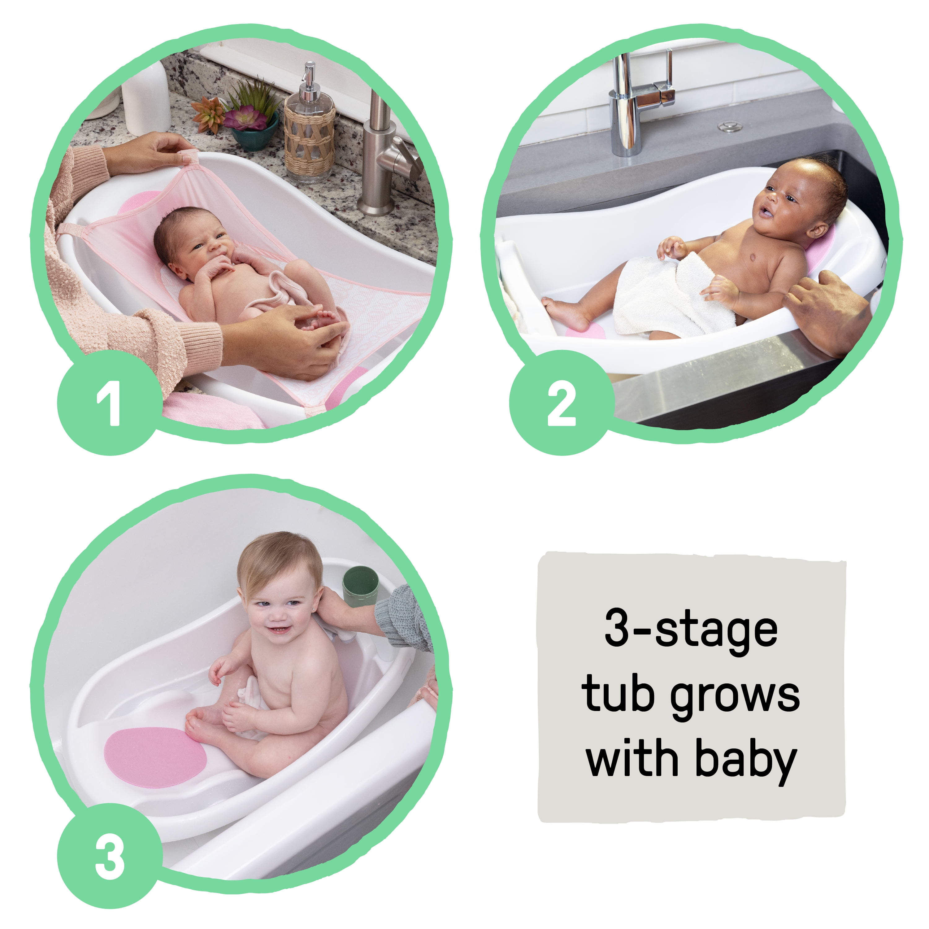 Summer by Ingenuity Comfy Clean Deluxe Newborn to Toddler Tub