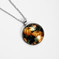 thumbnail image 4 of Thanksgiving Pumpkin Glass Circular Pendant Women's Necklace, 4 of 5