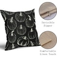 thumbnail image 4 of Black Fall Pumpkin Pillow Covers 18x18 Set of 2 Autumn Themed Thanksgiving Cream Print Decorative Throw Pillows Outdoor Pillowcase Farmhouse Linen Cushion Case Decor for Home Sofa Couch Bed, 4 of 6