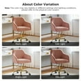 thumbnail image 6 of Velvet Office Desk Chair Makeup Vanity Table Chairs Adjustable Armchair Gold Legs Pink, 6 of 12