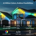 thumbnail image 5 of GUPUP 100ft Permanent Outdoor Lights, RGB Smart Eaves String Lights with 50 LEDs, App & Remote Control, IP65 Waterproof for Christmas, House Roof and Year-Round Garden Decoration, 5 of 7