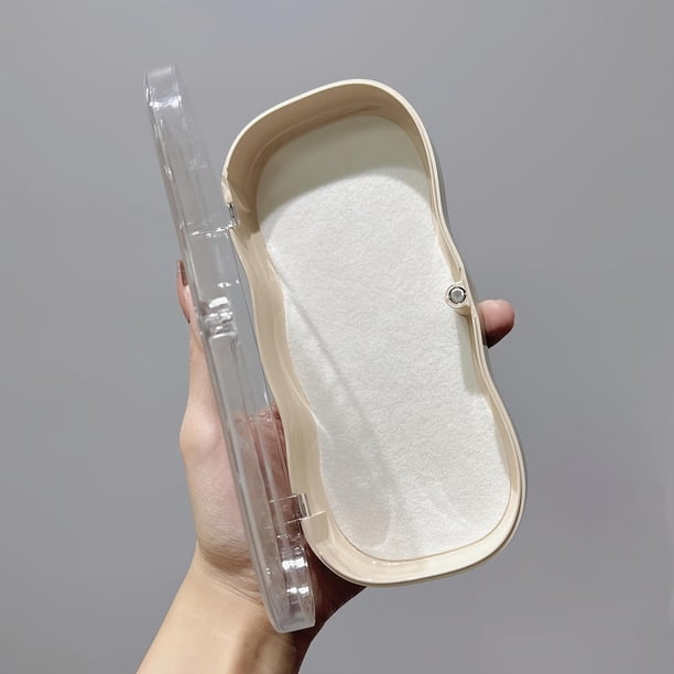 Hard Shell Glasses Case Cute Eyeglass Case for Women with Magnetic Closure HeeHom Hard Shell Glasses Organizer with Bow/Cherry Design  main image 3