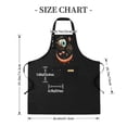 thumbnail image 5 of Whimsical Black Bib Apron 2 Pack with Eye Stars & Moon Design - Adjustable Cooking Apron for Men & Women with 2 Pockets, 5 of 6