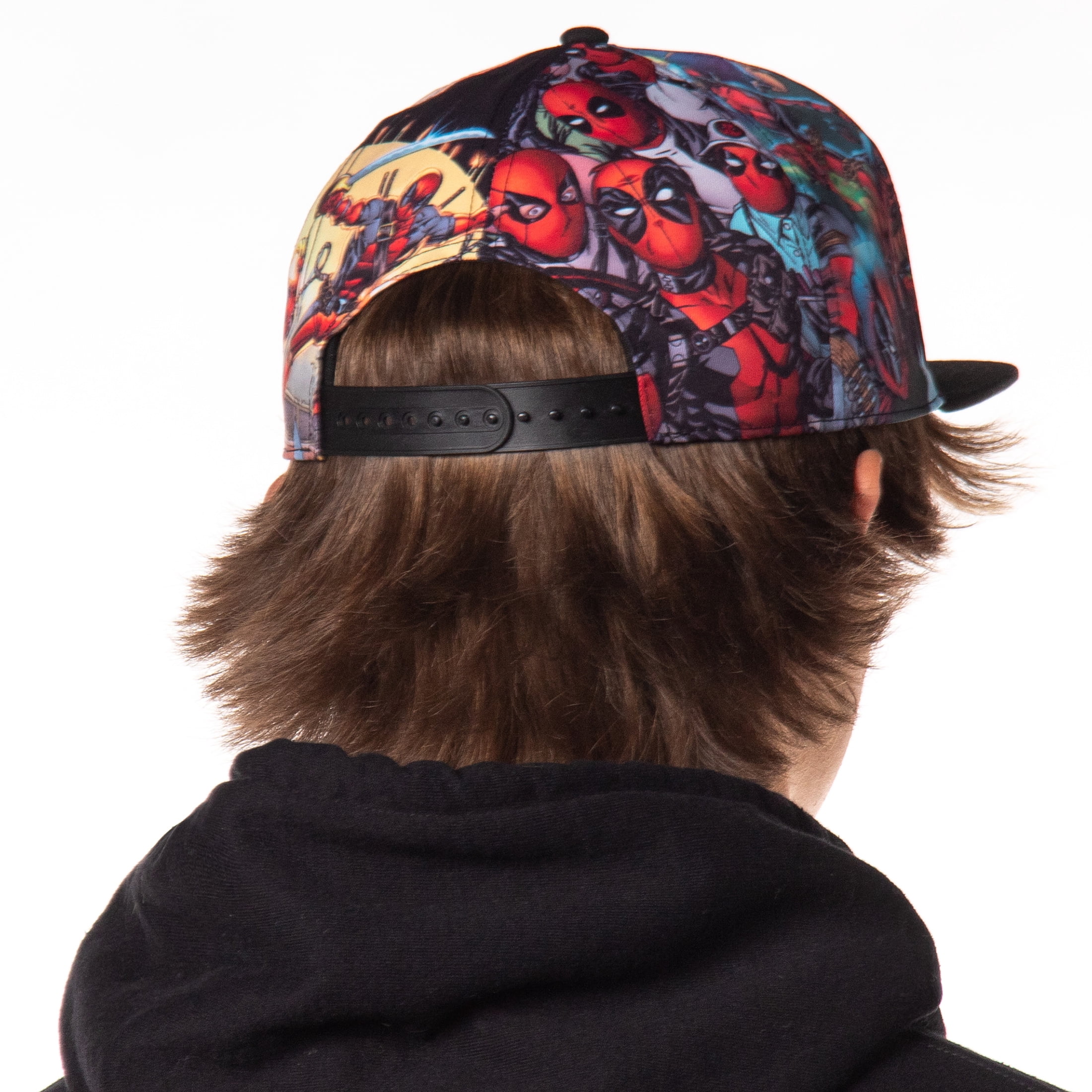 Marvel Comics Deadpool Allover Sublimated Scene Design Adult Adjustable Snapback Hat Baseball Cap OSFM
