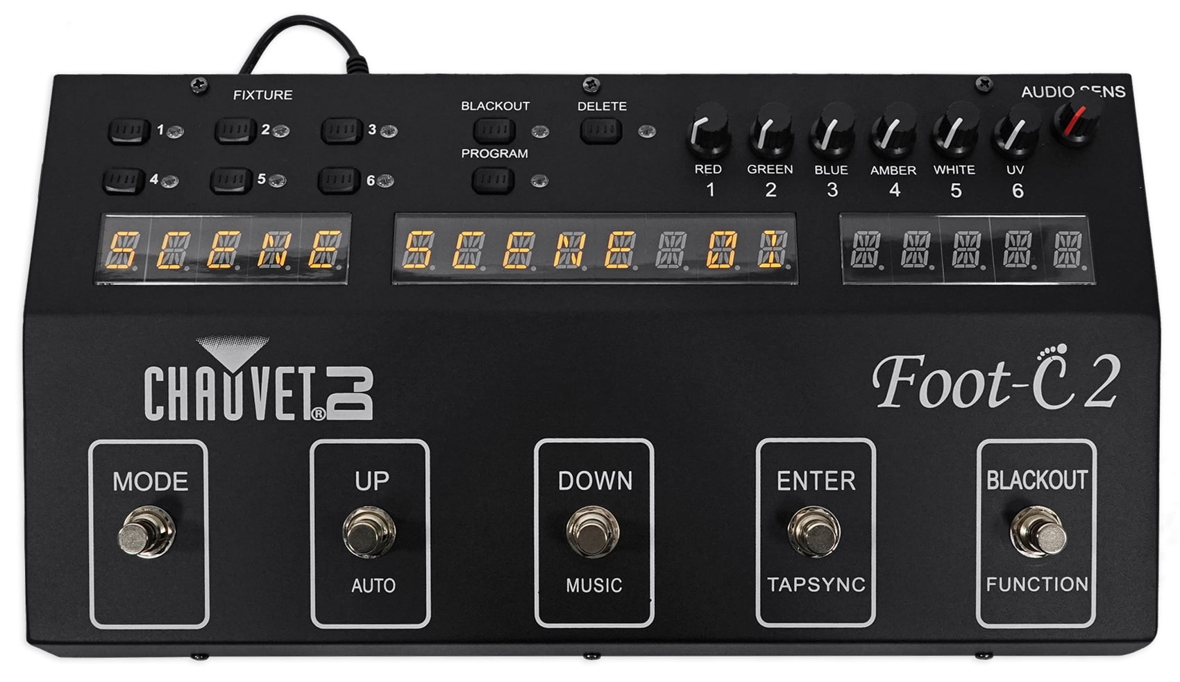 Chauvet DJ Foot C-2 36-Channel DMX Foot Controller w/MIDI Input w/Display+Cables