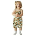 thumbnail image 3 of uublik Girls' Jumpsuits & Rompers Sleeveless Summer Romper Jumpsuit Playsuit Clothes Yellow, Size 1T-6, 3 of 5
