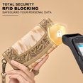 thumbnail image 3 of Montana West Wristlet Wallet for Women Western Floral Tooled Cowhide Large Trifold Purse with ID Window, Tan, 3 of 6