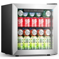 WAA 1.3 Cu.ft Beverage Coolers with Glass Door, Silver