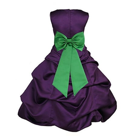 Special Occasion Bubble Dress Ekidsbridal Purple Satin Pick-Up Bubble Flower Girl Dresses Pageant Wedding Formal Special Occasions Dresses Recital Reception Party Ball Gown Graduation Birthday Girl Ceremony Princess 808T ()