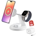 thumbnail image 1 of Estación de carga inalámbrica 3 en 1 para dispositivos Apple: estación de carga rápida para iPhone y reloj con MagSafe, soporte de cargador estable para iPhone 12-16, iWatch y AirPods, 1 of 5