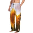 thumbnail image 6 of Daiia butterflies flying near sunflower in field Pattern Men's Sleep Pant with Pockets and Drawstring,Pajama Pants-XX-Large, 6 of 6