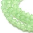 thumbnail image 3 of Imitation Jade Glass Beads Strands Faceted Bicone Green 4x4mm Hole: 0.8mm about 80~85pcs/strand 30~32cm DIY, 3 of 4