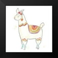 thumbnail image 2 of Vess, June Erica 12x12 Black Modern Framed Museum Art Print Titled - Blockprint Llama II, 2 of 5