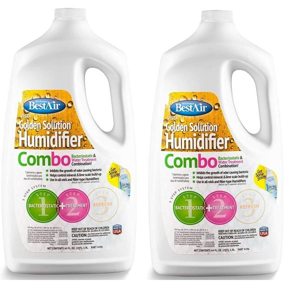 Best Air 246-PDQ 64 oz Bottle Of Golden Solutions Bacteriostatic Humidifier Water Treatment - Quantity of 2
