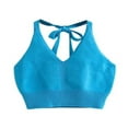 thumbnail image 4 of Women Halter Crop Top Summer Bustier Knit Bundle Bralette Curvy Ribbed Knit Cami, 4 of 5