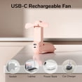 thumbnail image 5 of JISULIFE Mini ventilador de mano, ventilador portátil recargable USB 3 en 1 [12-19 horas de trabajo] con banco de energía, linterna, diseño de bolsillo para viajes/verano/conciertos/pestañas, regalos, 5 of 5